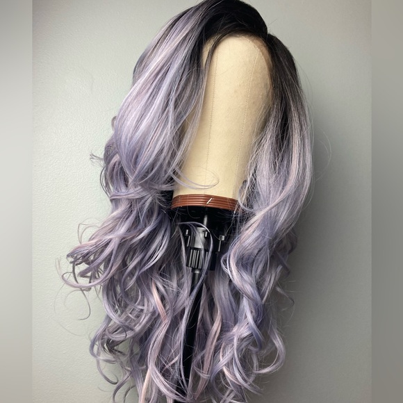 Ombre Light Gray Lace Wigs - Picture 2 of 11